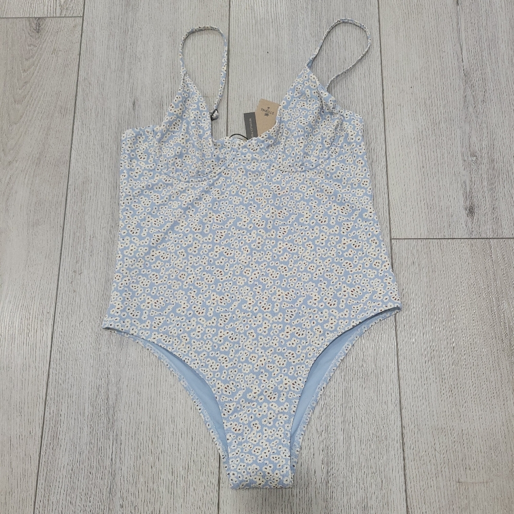 Thrills Blue Floral One Piece Swimsuit